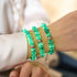 Sarcelle | Argent | Bracelet macramé verre luciole